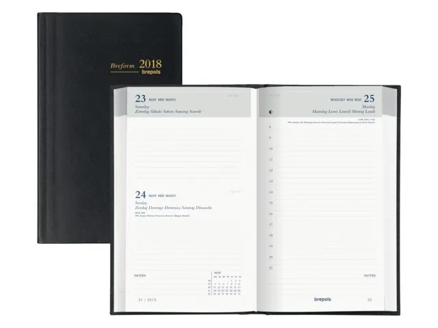 Agenda 2027 Brepols Breform Seta 1dag/1pagina zwart