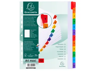 Tabblad Karton 160 Gram A4 + index 12 tabs wit - 5