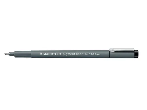 Fineliner Staedtler Pigment 308 zwart beitelpunt 0.3-2.0mm