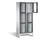 lockerkast 1850x810x500mm 2x3 vakken Cilinderslot Poten, RAL7021