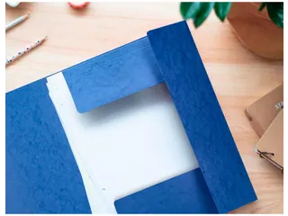 Elastomap A4 Met 3 Kleppen Karton Blauw Voor 200 Vel Pak 10 Stuks - 8