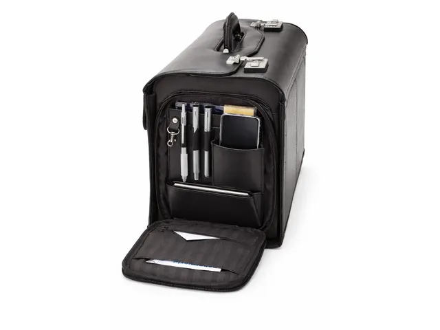 Valise pilote Alassio Verona cuir véritable noir