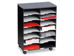 transportwagen,HxBxD 699x545x335mm,14vakken,romp grijs/zwart