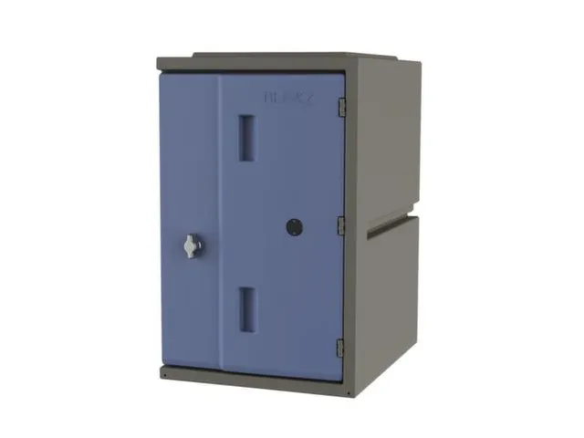 Kunststof locker,HxBxD 610x385x470mm,1vakken,draaigrendel,romp grijs