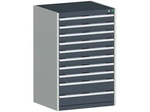 ladekast HxBxD 1200x800x750mm 10laden RAL7035 front RAL7016