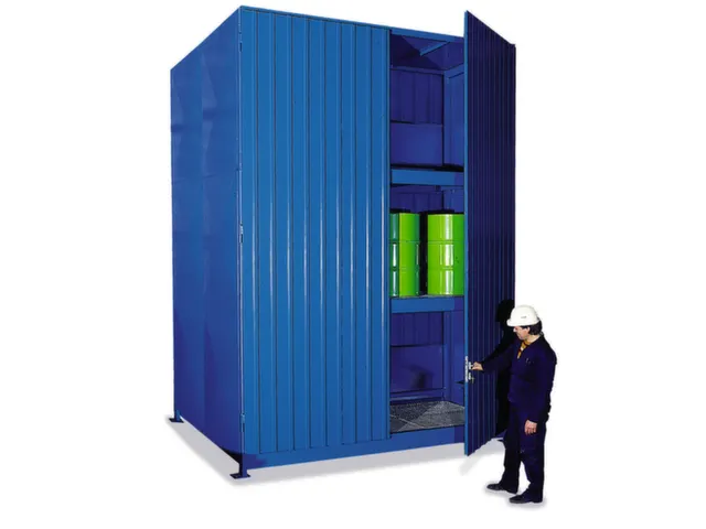 Stellingcontainer Gevaarlijke Stoffen Max. 60X200L Vaten Staand
