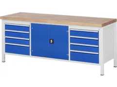 werkbank,HxBxD 840-1040x2000x700mm,beukblad,draagverm. 1250kg,4voeten