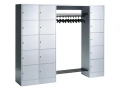 locker met kapstok,HxBxD 1950x2760x480mm,romp RAL7035,front RAL7035