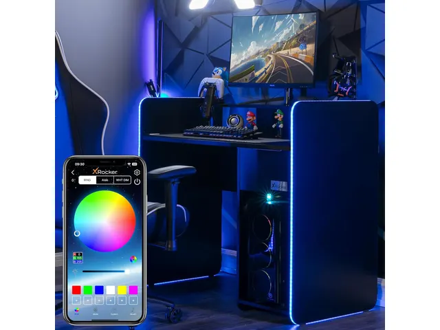 X Rocker Electra Gaming Bureau 110x55cm Zwart met RGB Lights