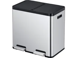 Afvalbak EKO Essential Recycler pedaalemmer 2x22 liter RVS