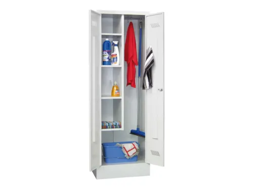 Schoonmaakkast HxBxD 1850x600x500mm Cilinderslot RAL7035 Front RAL7035