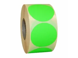 Etiket Rond Fluor Groen 50mm Op rol 2000 Stuks