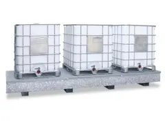 Opvangbak 3x Ibc Opvangvol. 1000l Staal 385x 3850x 1300mm Verzinkt