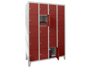 lockerkast,HxBxD 1850x1200x500mm,4x5vakken,RAL7035,front RAL3000 - 2