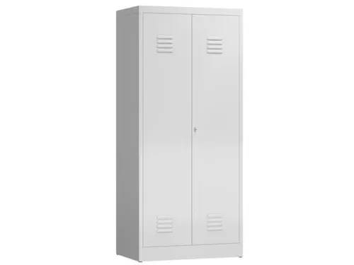 Lockerkast 1800x800x500mm 2 vakken, klinksluiting, RAL7035