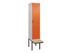 locker met bank,HxBxD 2120x400x815mm,1vak,vak B 400mm,draaigrendel