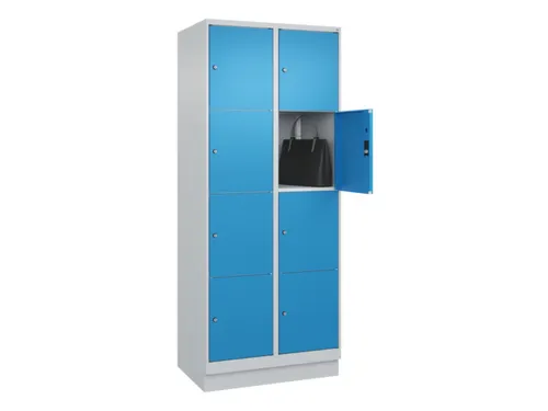 lockerkast,HxBxD 1950x800x500mm,2x4vakken,vak B 400mm,cil.-slot,sokkel