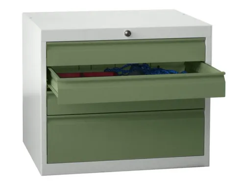 ladekast HxBxD 600x715x600mm 4laden slot RAL7035 front RAL6011