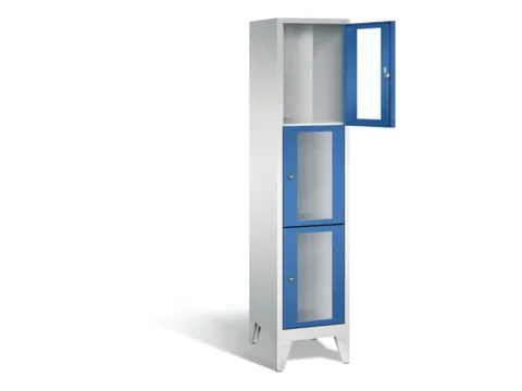 lockerkast 1850x420x500mm 1x3 vakken Cilinderslot Poten, RAL5010