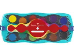 Waterverfdoos 2 kleuren +1 tube wit Connector turquoise