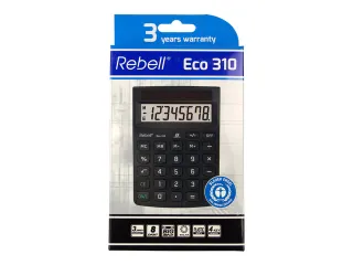 Calculator Rebell ECO 310 BX zwart desk 8 digit Blauwe Engel certifica - 3
