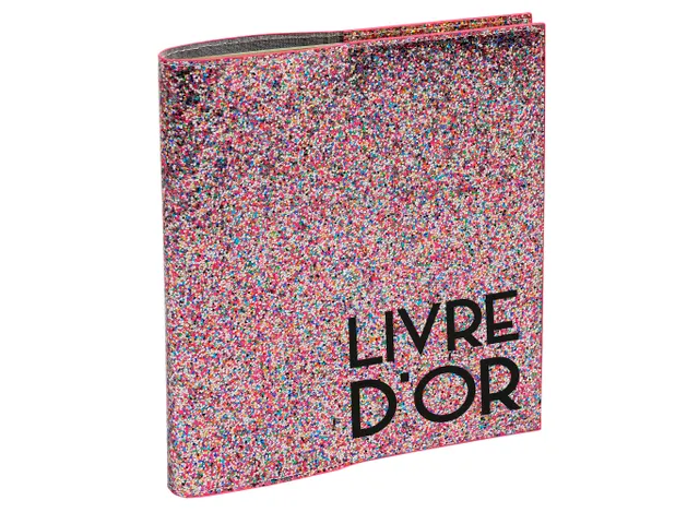Livre d'or 140 pages tranche argent - Format 21x19cm - STRASS - Couleu