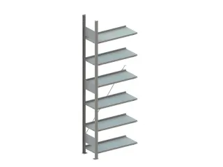 Inhaakstelling Aanbouw 2200x750x300mm 6legborden Vaklast 80kg - 1