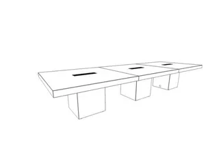 Vergadertafel 73x420x140cm Frame Kubusvormig Iep - 2