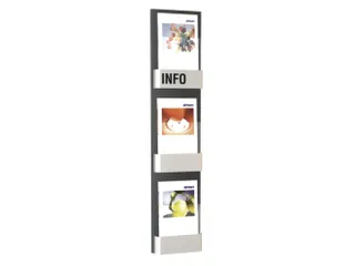 wandfolderhouder,HxBxD 1200x260x65mm,v. 3xDIN A4,acryl planken - 1