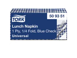Tork 509351 Lunchservet Blue Check 32,8x32,5cm
