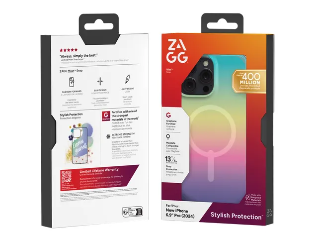 Coque ZAGG Milan Snap pour Apple iPhone 16 Pro Max multicolore