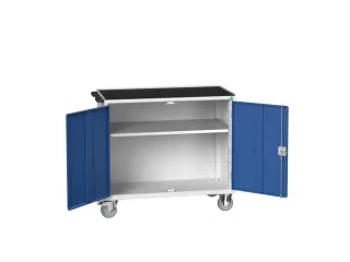 werkbank,verrijdbaar,HxBxD 965x1050x550mm,staalblad,uitrusting: 1kast - 1