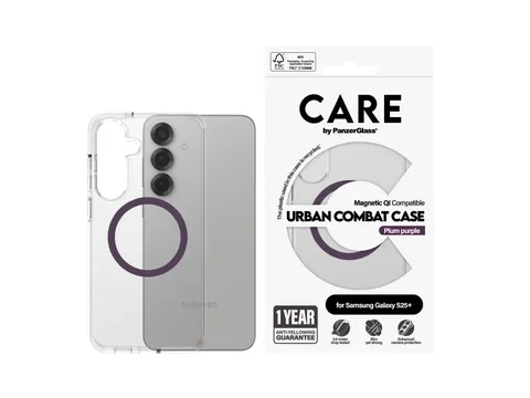 PanzerGlass CARE by Urban Combat Case Transparent w. Plum Purple