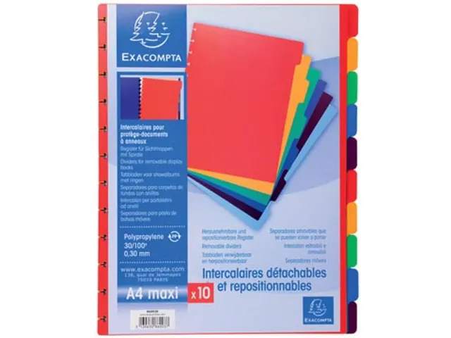 Tabbladen voor showalbum A4 10 Tabs Asssorti