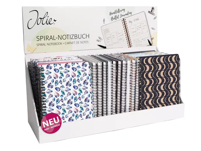 Display Jolie inspire A5 spiraal lijn. 8xSI-SY553. 8x SI-SY554. 8x SI-