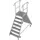 bordestrap,verrijdbaar,bordes H 1,7m,2x7treden m. R13-laag,aluminium