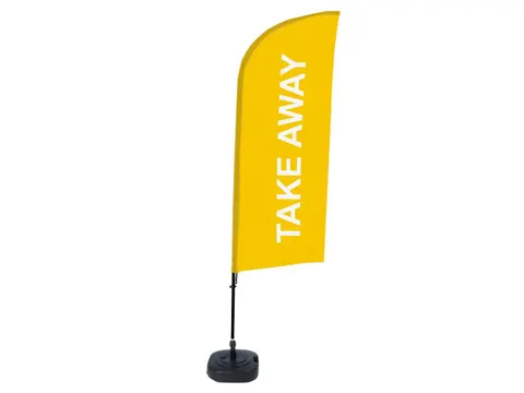 Promotievlag Alu Wind complete set "TAKE AWAY" Geel