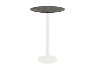 statafel,HxØ 1090x700mm,rond,schotelvoet wit,blad HPL Galaxy Marble - 1