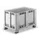 Maxi-Container 470 liter 760x800x1200mm Pe Gesloten 4 Voeten Grijs
