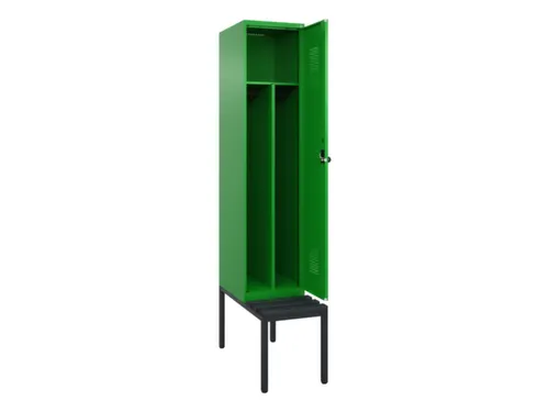 locker met bank,voor scheiding van kleding,HxBxD 2120x400x815mm,1vak