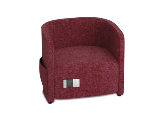 fauteuil,1-zits,stof rood,HxBxD 760x860x760mm,stekkerdoos,2xUSB