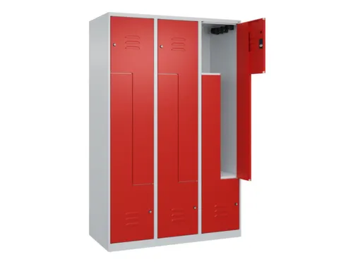 Z-garderobekast,HxBxD 1850x1200x500mm,vak B 200/400mm,cil.-slot