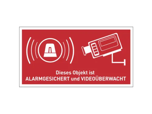 waarschuwingsetiket,Object met alarm en videobewaking beveiligd,PVC