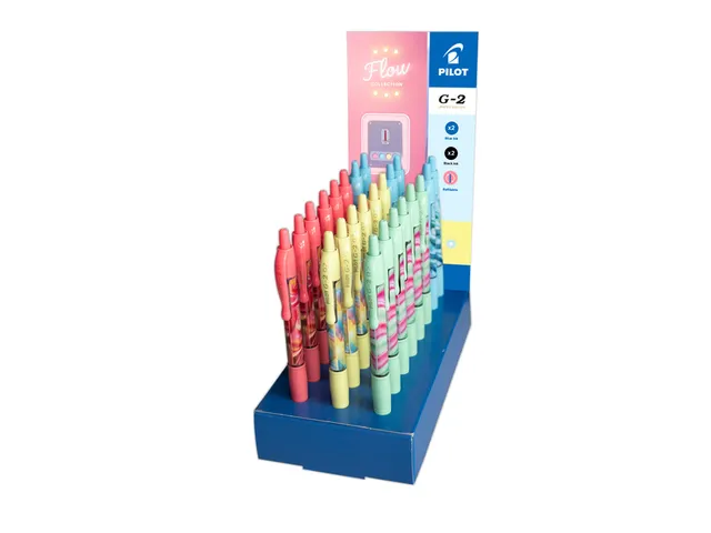 Gelschrijver PILOT G-2-07 Flow medium assorti display à 24 stuks
