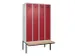 armoire vestiaire avec banc noir et blanc,HxlxP 2120x1200x815mm