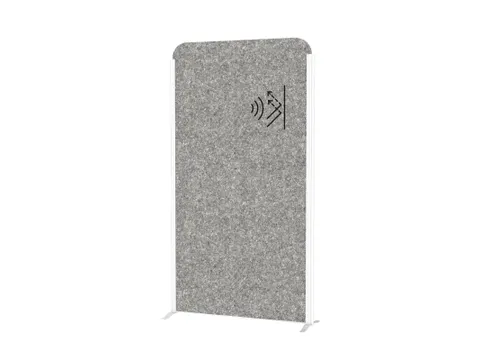 MAULcocoon Scheidingswand Akoestisch 100x180cm Grijs Voet Wit