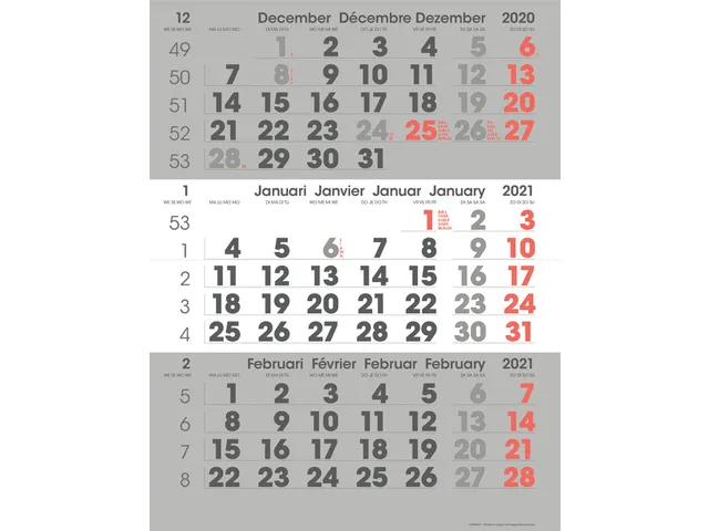 3-Maandkalender 2027 INNI Manager compact-formaat