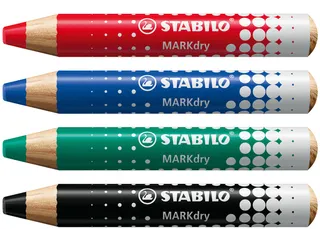Whiteboardpotlood STABILO MARKdry 648/4 incl. slijper + microvezeldoek - 1