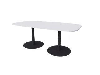 Linesto vergadertafel 200x100 deens ovaal krijtwit 25mm zwart - 1