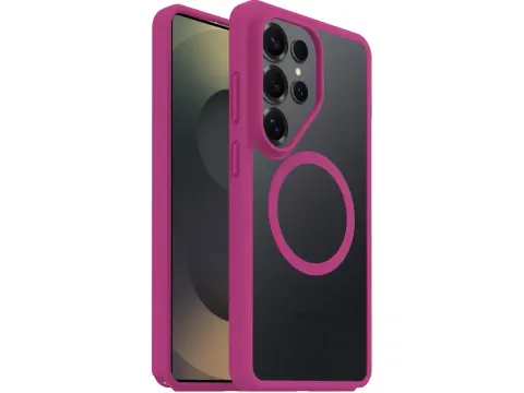 React Samsung S26 Ultra Hoesje Magnetic Back Cover Roze Transparant